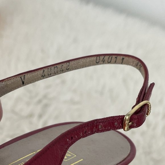 Bruno Magli Womens Italy Red Strappy Pumps Heels Shoes Peep Toe Sz 7.5 AA - Picture 5 of 9